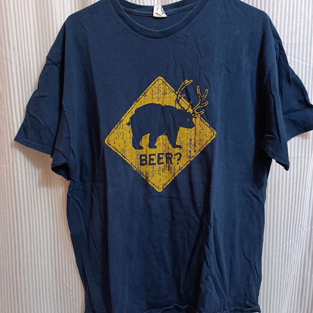 Beer? T-shirt. Bear and deer